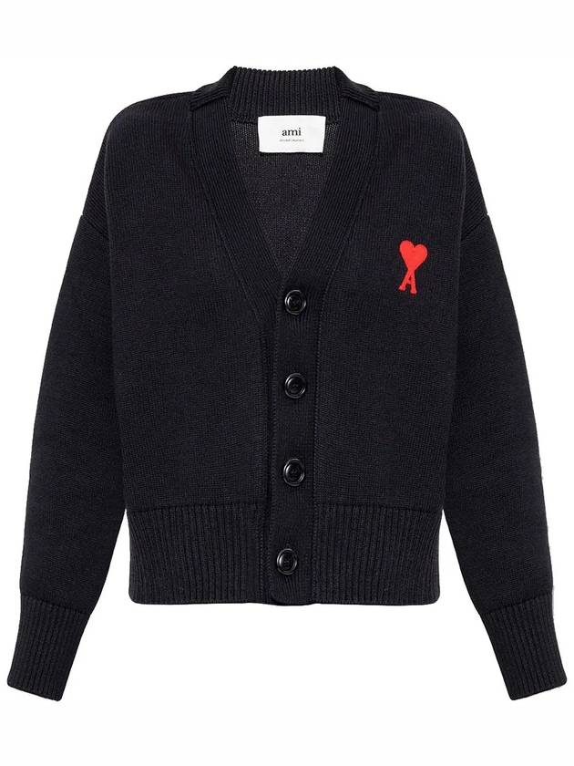 Men's de Coeur Heart Cardigan Black - AMI - BALAAN 3