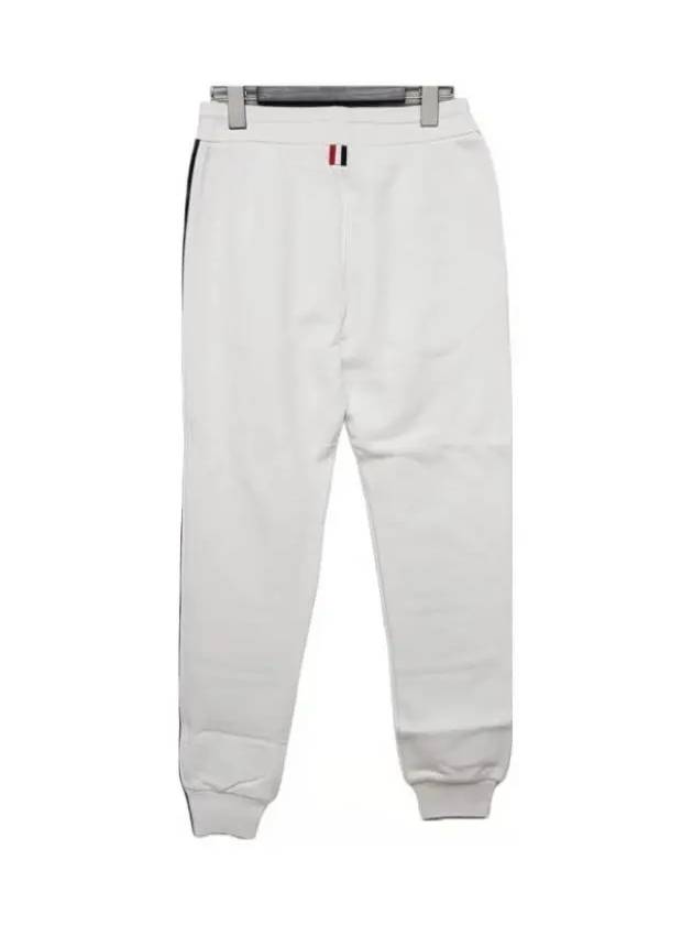 Women's Loop Back Stripe Track Pants White - THOM BROWNE - BALAAN 4