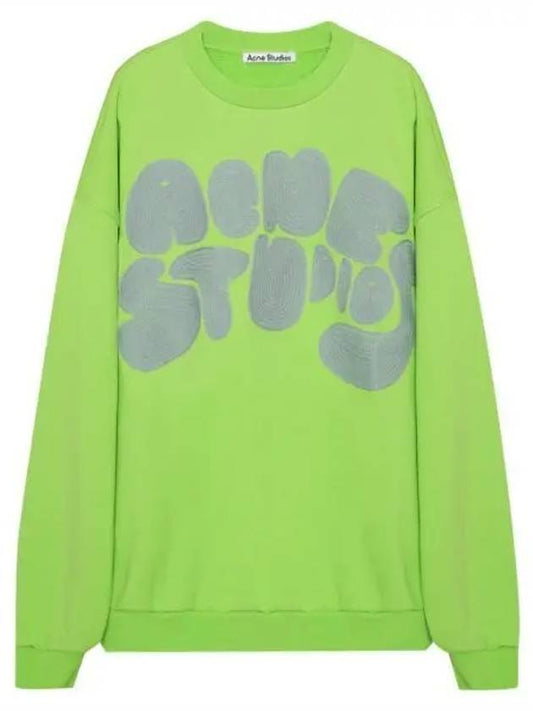 Bubble Logo Crew Neck Sweatshirt Green - ACNE STUDIOS - BALAAN 1