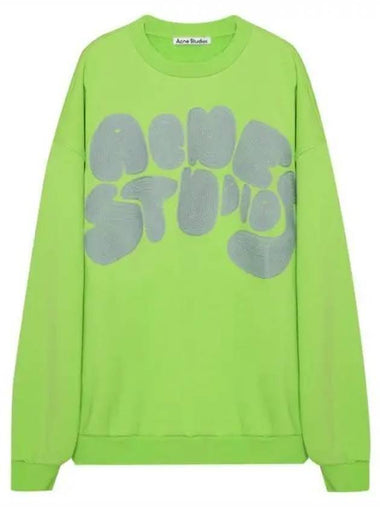 Bubble Logo Crew Neck Sweatshirt Green - ACNE STUDIOS - BALAAN 1