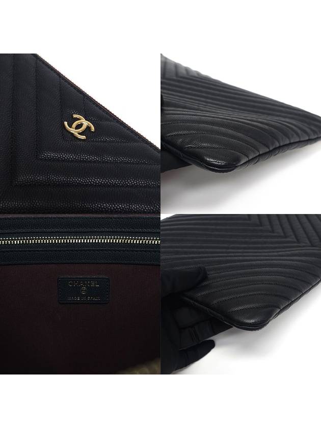 Chanel Chevron Caviar Large Clutch Bag No 27 - CHANEL - BALAAN 8