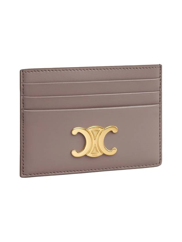 Triomphe Shiny Calfskin Card Wallet Pebble - CELINE - BALAAN 3