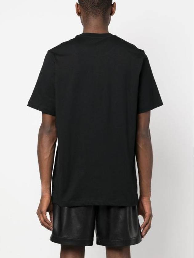 Milano Brushed Logo Cotton Short Sleeve T-Shirt Black - MSGM - BALAAN 7