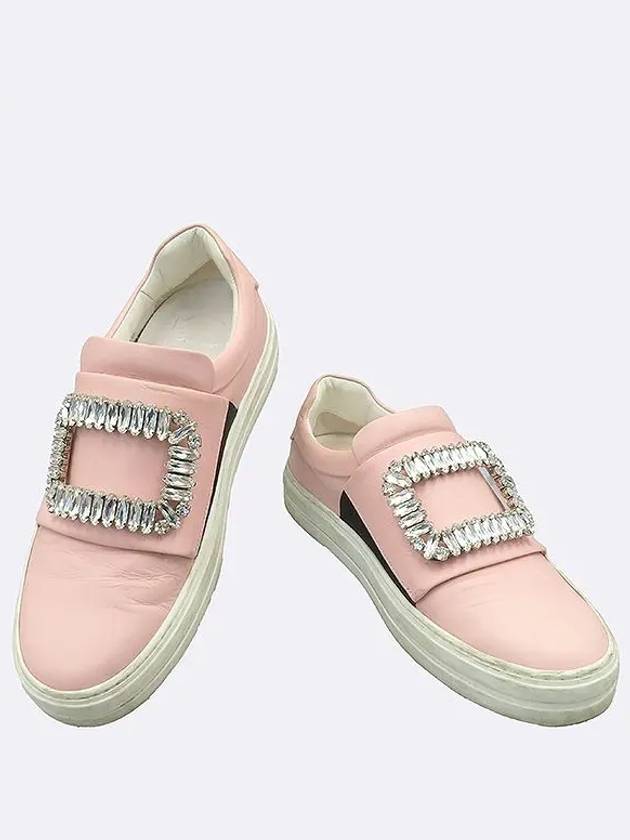 RVW40315850 Crystal embellished pink leather women s sneakers 36 - ROGER VIVIER - BALAAN 2