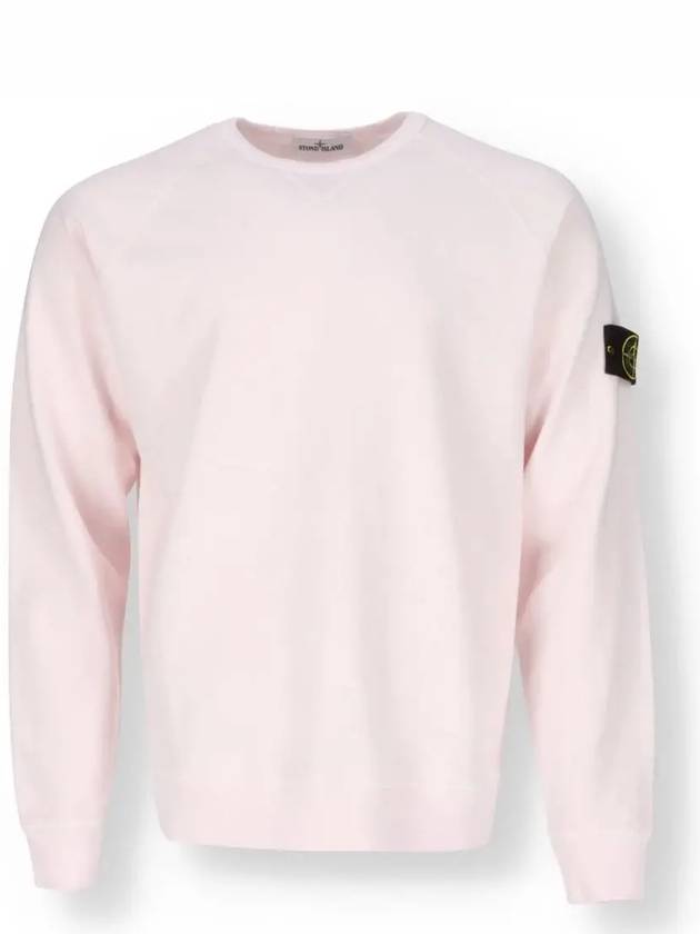 Garment Dyed Malfile Fleece Crewneck Sweatshirt Light Pink - STONE ISLAND - BALAAN 3