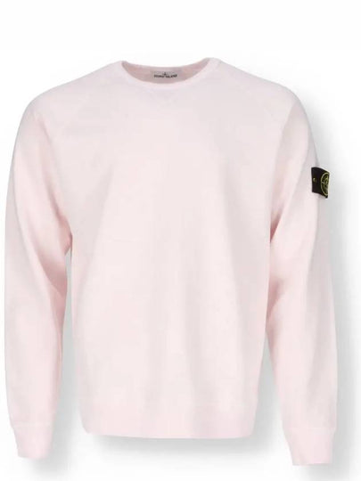 Garment Dyed Malfile Fleece Crewneck Sweatshirt Light Pink - STONE ISLAND - BALAAN 2