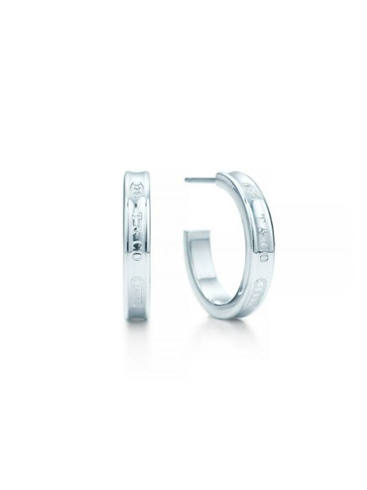 Tiffany 1837 Small Hoop Earrings Silver - TIFFANY & CO. - BALAAN 1