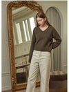 Women's Woods V-neck Knit Brown P00000DR - MICANE - BALAAN 4