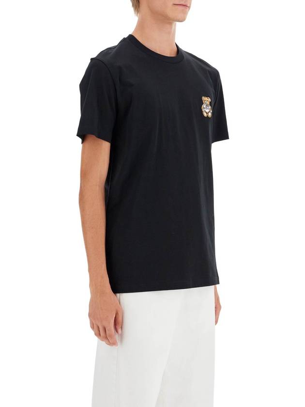 Teddy Crew Neck Cotton Short Sleeve T-Shirt Black - MOSCHINO - BALAAN 3