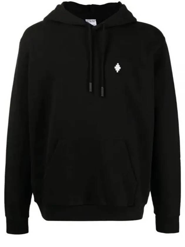 Logo Print Cross Regular Hoodie Black - MARCELO BURLON - BALAAN 2