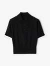 Slim Fit Cotton Blend Knit Polo Shirt Black - BURBERRY - BALAAN 2