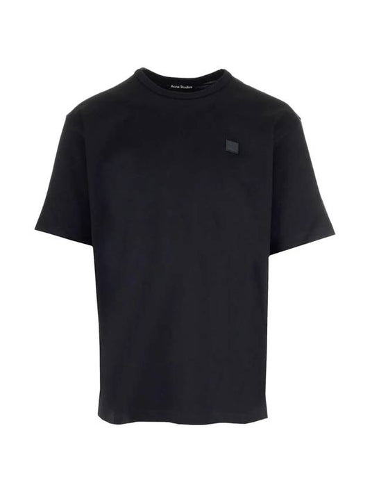 Logo Patch Cotton Short Sleeve T-Shirt Black - ACNE STUDIOS - BALAAN 1