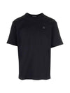 Logo Patch Cotton Short Sleeve T-Shirt Black - ACNE STUDIOS - BALAAN 1