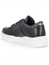 Triangle Logo Leather Low Top Sneakers Black - PRADA - BALAAN 5