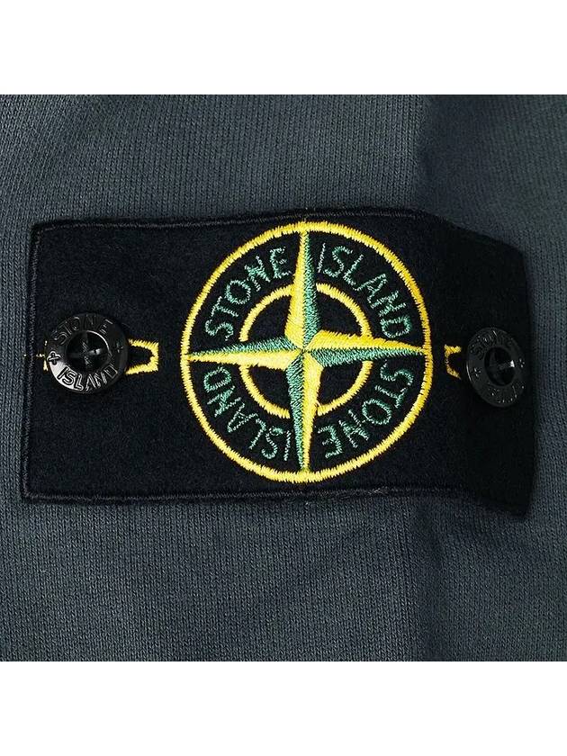 Snap Brushed Cotton Fleece Hoodie Lead Grey - STONE ISLAND - BALAAN 5