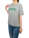 Logo Print Crew Neck Short Sleeve T-Shirt Grey - A.P.C. - BALAAN 5