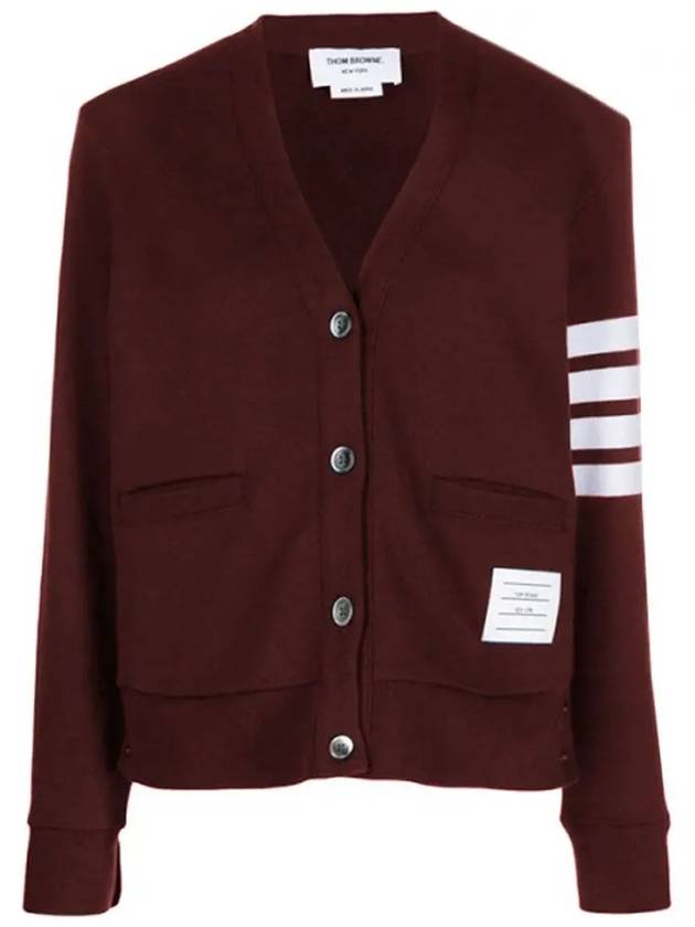 4-Bar Loopback Jersey Cardigan Red - THOM BROWNE - BALAAN 2