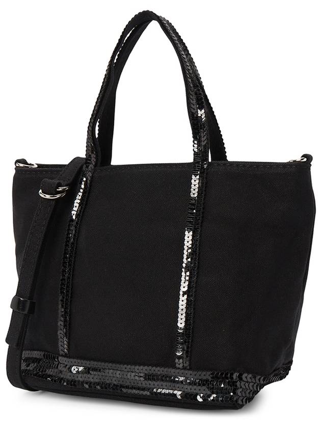 Cabas XS AJ 2way Canvas Tote Bag Black - VANESSA BRUNO - BALAAN 3