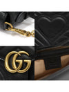 498110 Black Matelasse Chevron Gold Chain GG Marmont Top Handle Small 2WAY - GUCCI - BALAAN 7