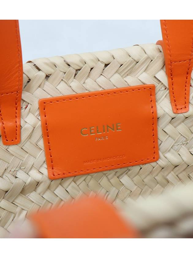 CEINE Orange Logo Rattan Tote Bag - CELINE - BALAAN 5