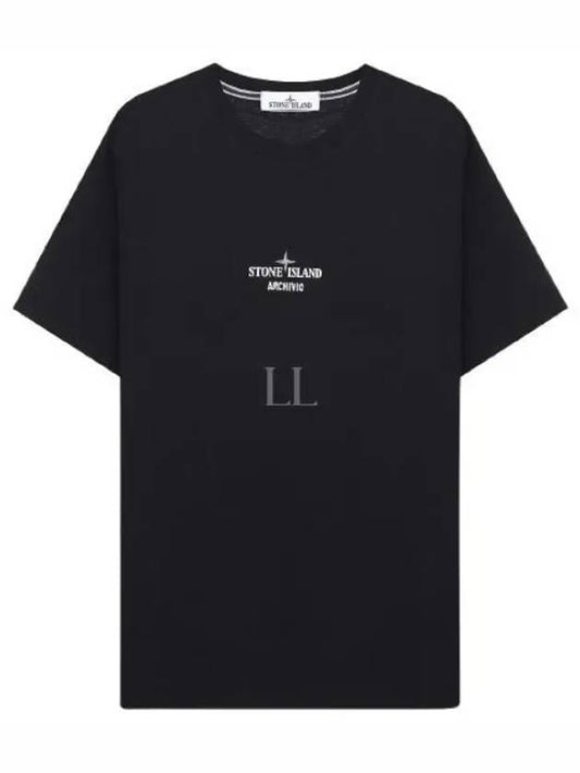 Archivio PVC Print Short Sleeve T-Shirt Black - STONE ISLAND - BALAAN 2