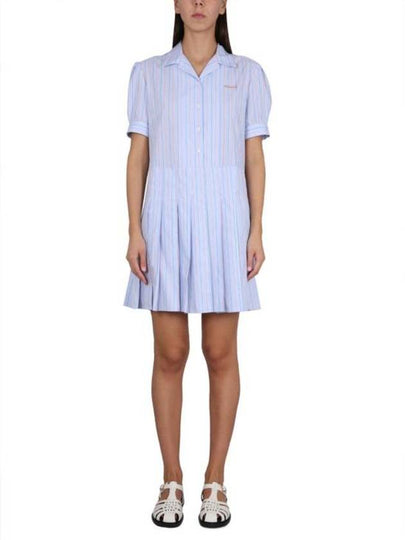 Logo Stripe Short Dress Blue - MARNI - BALAAN 2