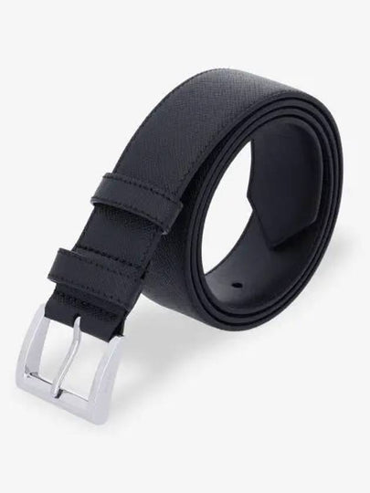 Saffiano Leather Belt Black - PRADA - BALAAN 2