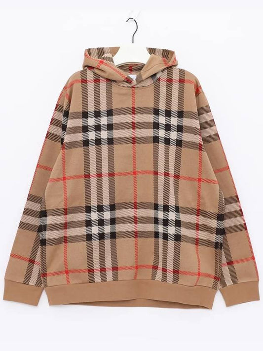 Check Cotton Jacquard Hoodie Beige - BURBERRY - BALAAN 2