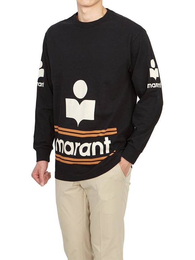 Logo Print Cotton Long Sleeve T Shirt Black - ISABEL MARANT - BALAAN 5