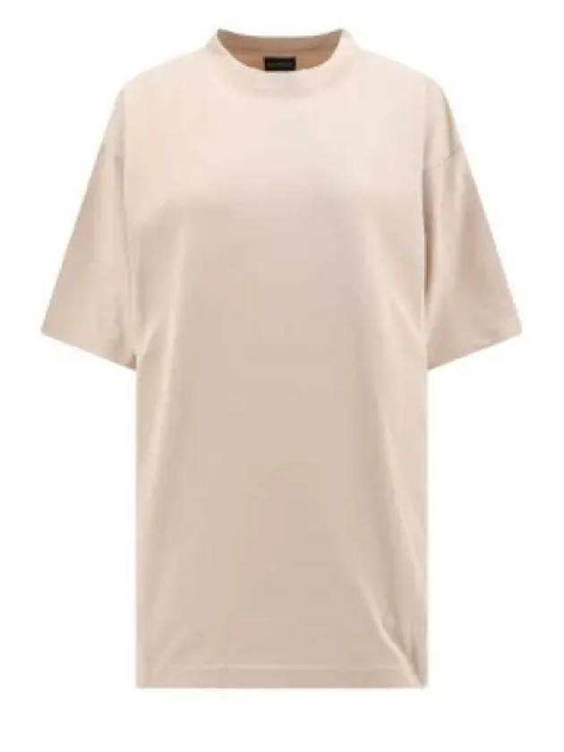 Logo Print Short Sleeve T-Shirt Beige - BALENCIAGA - BALAAN 2