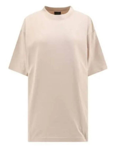 Logo Print Short Sleeve T-Shirt Beige - BALENCIAGA - BALAAN 2