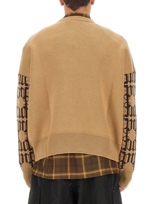 23 fw Beige Brown COTTONWOOL Blend Jumper PMHE053E23KNI0016160 B0480469385 - PALM ANGELS - BALAAN 4