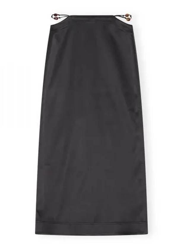 Double Satin Maxi H-Line Skirt Black - GANNI - BALAAN 2