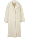 Women's Maria Teddy Long Fur Coat White - STAND STUDIO - BALAAN 1