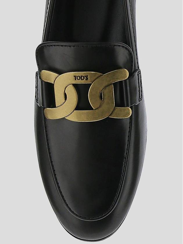 Kate Metal Logo Leather Loafers Black - TOD'S - BALAAN 5