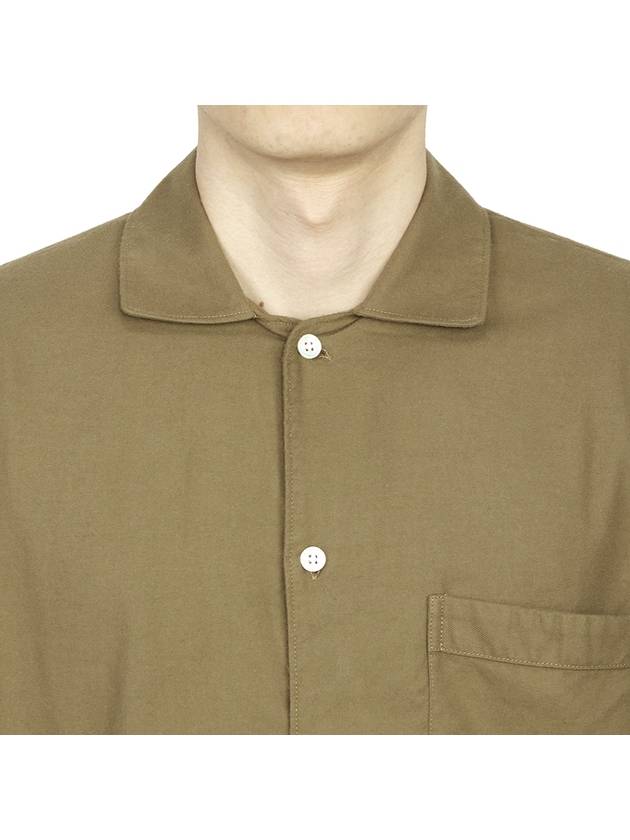Poplin Pajamas Long Sleeve Shirt Moss - TEKLA - BALAAN 7