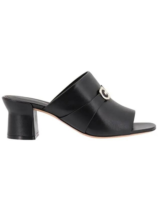 Gancini Ornament Sandal Heels Black - SALVATORE FERRAGAMO - BALAAN 1
