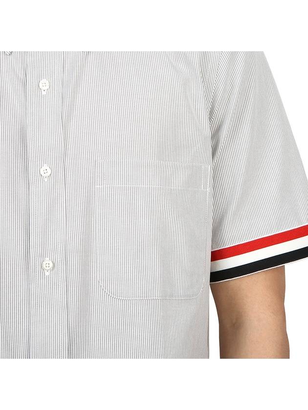 Men's Pincode Armband Short Sleeve Shirt Grey - THOM BROWNE - BALAAN 11