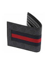 GG Supreme Web Half Wallet Black Grey - GUCCI - BALAAN 3