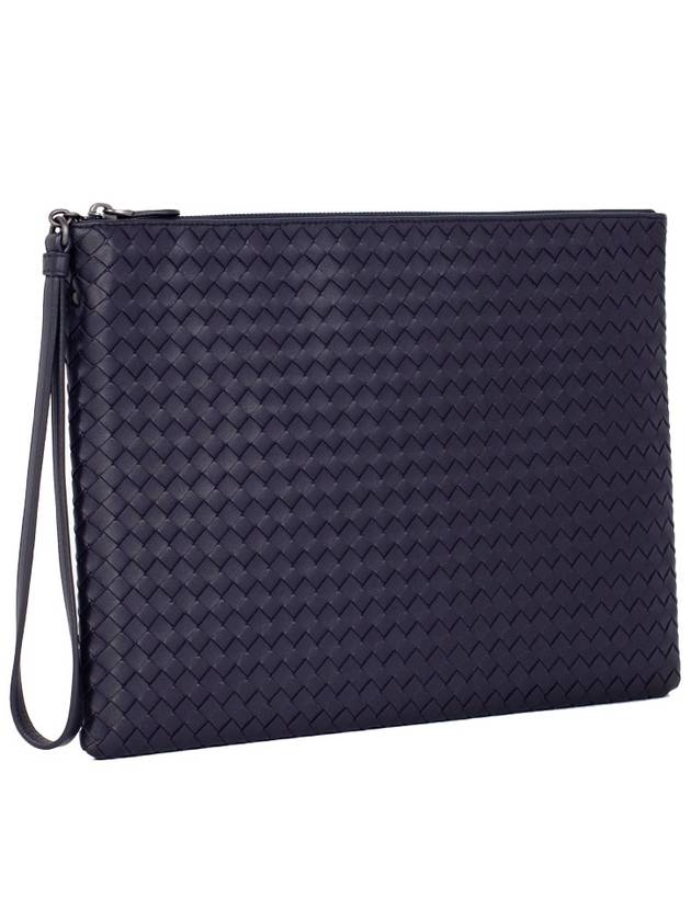 Intrecciato Strap Clutch Bag Navy - BOTTEGA VENETA - BALAAN 3