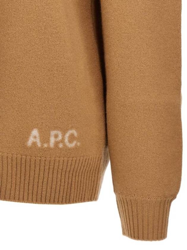 Logo Knitted Wool Turtleneck Camel - A.P.C. - BALAAN 5