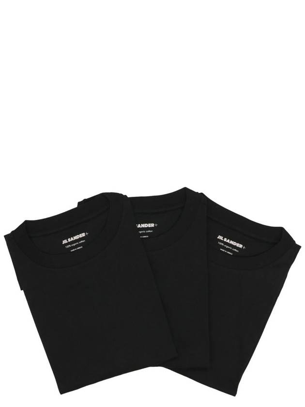 Logo Patch Cotton Short Sleeve T-Shirt 3 Pack Black - JIL SANDER - BALAAN 2