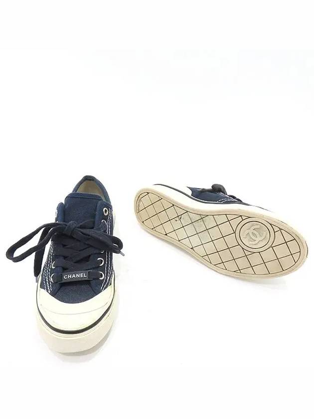 G34760 Navy canvas back logo sneakers size 35 220mm - CHANEL - BALAAN 3