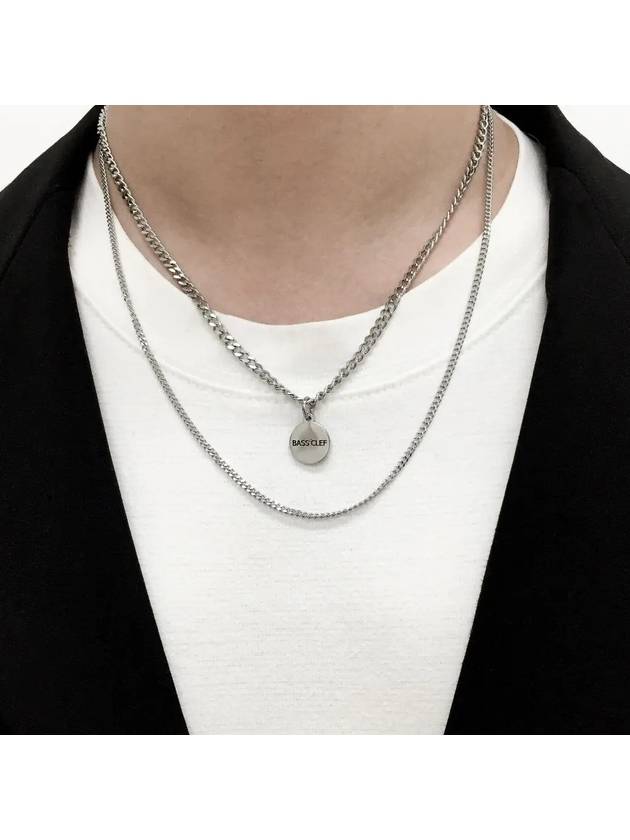 Chain Layered Daily Fashion Necklace Silver - BASSCLEF - BALAAN 4