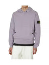 Snap Brushed Cotton Fleece Hoodie Lavender - STONE ISLAND - BALAAN 2