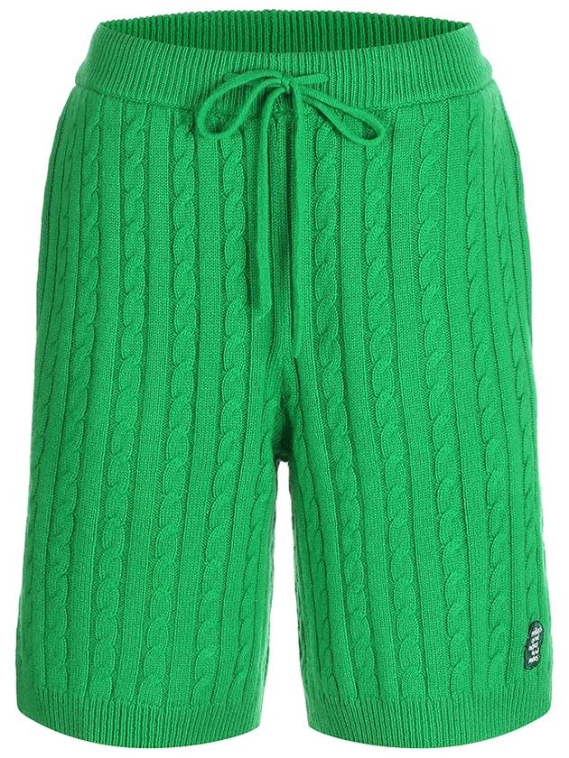 cable wool cash knit pants green - MILESANDMILESANDMILES - BALAAN 1