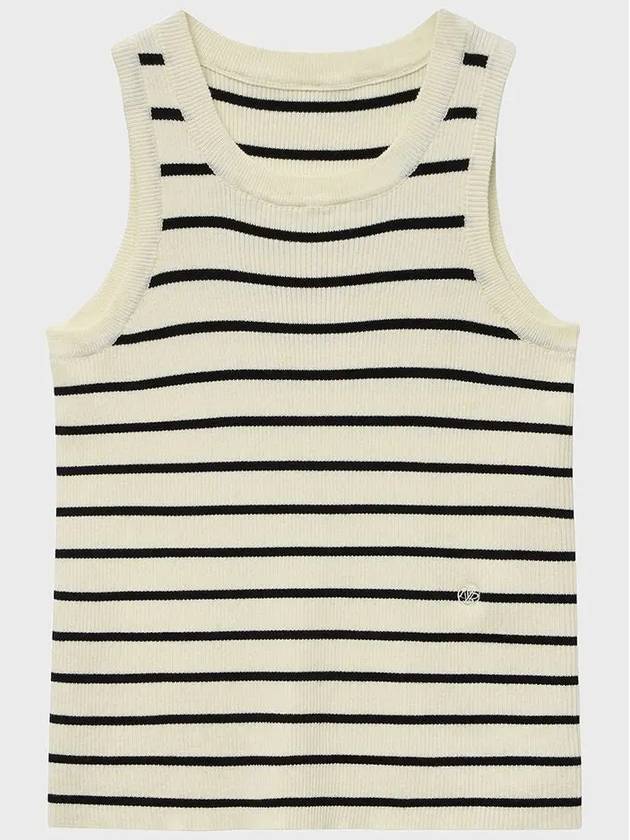 Square neck knit sleeveless black ivory - NOIRER - BALAAN 8