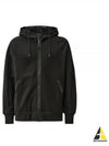 Diagonal Raised Fleece Goggle Hooded Jacket Black - CP COMPANY - BALAAN 2