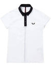 Golf Wear Simple Collar Short Sleeve Golf T-shirt WB21SUWT01WH White - WHITEBALL - BALAAN 3