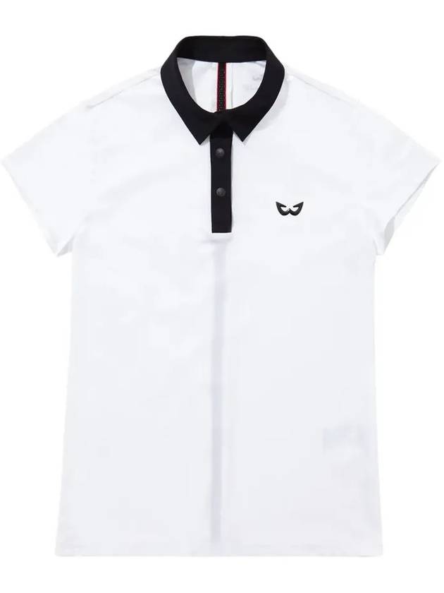 Golf Wear Simple Collar Short Sleeve Golf T-shirt WB21SUWT01WH White - WHITEBALL - BALAAN 3